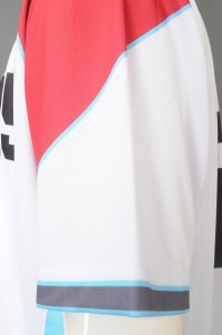 WTV178   Sample customized basketball sports suit online order color matching sports suit printed logo white+red V-neck    authentic basketball jerseys   tournament  jersey detail view-2
